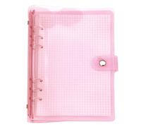 A6 A5 6-fori colorato PVC copertina rotonda anello View raccoglitore con chiusura a bottone a pressione cartella file (Sachet Pink, A5 mini set)