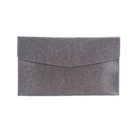 A6 A5 A4 Leather File Folder Data Package Document Bag Fashion Briefcase Contract Bill Office Supplies(A5 grey)