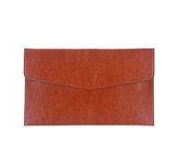 A6 A5 A4 Leather File Folder Data Package Document Bag Fashion Briefcase Contract Bill Office Supplies(A5 Brown)