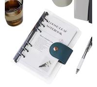 A6 Binder - Clear Six Ring Notebook per viaggi per lo studio di viaggio Journaling | PVC con inserti cartacei, blocco Planner portatile Notepad per l'abitudine Monitoraggio della lettura delle vacanze
