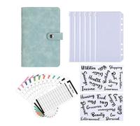 A6 Leather Budget Binder With 8 Zipper Envelopes 2 Stickers Soft PU Notebook Planner Cover Album Per scrivere e prendere appunti(COLOR1)