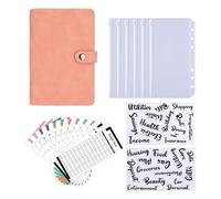 A6 Leather Budget Binder With 8 Zipper Envelopes 2 Stickers Soft PU Notebook Planner Cover Album Per scrivere e prendere appunti(COLOR2)