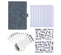 A6 Leather Budget Binder With 8 Zipper Envelopes 2 Stickers Soft PU Notebook Planner Cover Album Per scrivere e prendere appunti(COLOR3)