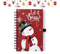 A6 Mini Christmas Notebook, 50 Pages Lined Pad with Pen Holder Loop | Holiday Stationery Accent, Simplifies Daily Notes, Encourages Organization, Lightweight Carry Option, Ideal for Gift Giving
