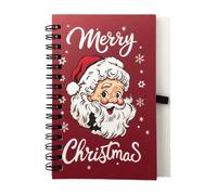 A6 Mini Christmas Notebook, 50 Pages Lined Pad with Pen Holder Loop | Holiday Stationery Accent, Simplifies Daily Notes, Encourages Organization, Lightweight Carry Option, Ideal for Gift Giving