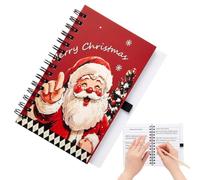 A6 Mini Christmas Notebook, 50 Pages Lined Pad with Pen Holder Loop | Holiday Stationery Accent, Simplifies Daily Notes, Encourages Organization, Lightweight Carry Option, Ideal for Gift Giving