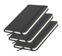 A6 Notebook, 3pcs Journals Notebook Bulk Rivestito Foderato di PaperAge Notebook Tascabile Tascabile Cover di Pelle Soft Phere Boxbook per la Scrittura del Business degli Uffici (BLUE) (GREEN) (BLACK)