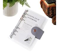 A6 Planner Binder 13 x 19 cm, trasparente, 6 anelli in PVC, per pianificare i notebook per Task, Health, Travel, Study, Cleaning, Reading, Workout, Home, Vacation