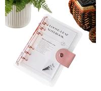 A6 Ring Binder, Transparent 6-Ring Budgeting Planner for Organization, Yearly Notepad with Health Mental Habit Tracking, for Task Exercise Home Cleaning Birthday Vacation Party 5.12x7.48 inches
