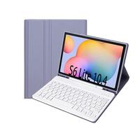 A610B Candy Color Bluetooth Keyboard Leather Case with Pen Slot For Galaxy Tab S6 Lite 10.4 inch SM-P610 / SM-P615(Pink)