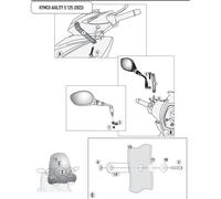 A6119A GIVI Kit attacchi parabrezza Kymco Agility S 125 2022