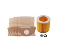 A61T-1 pz Filtri antipolvere HEPA + 5 pz Sacchetti di carta, compatibili con Karcher, parti for aspirapolvere, filtro HEPA a cartuccia WD2250 WD3.200 MV2 MV3 WD3