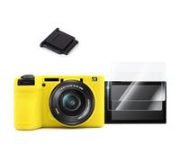 A6700 - Custodia protettiva in silicone per Sony Alpha 6700, con pellicola protettiva per schermo LCD per Sony A6700, confezione da 2 pezzi, con custodia per slitta a contatto caldo per fotocamera