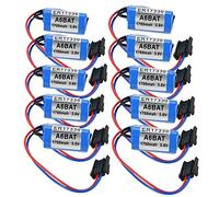 A6BAT PLC Batteria al litio 2/3A 3.6V 1700mAh con spina US per Mitsubishi Servo A6BAT ER17330V - Confezione da 10