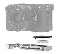 A7C II A7C R - Impugnatura in metallo, staffa di supporto per Sony Alpha 7C II Alpha 7CR, piastra a sgancio rapido per Airtag w Arca Swiss Plate e slot per schede di memoria, sostituzione estensione