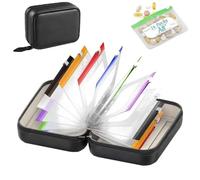 A8 Waterproof Weekly Pill Organizer,with 14 Color-Coded Medicine Pouches,Reusable Portable Medication Storage Travel Case,Leakproof Zippered Storage Case,for Vitamins Supplements Fish Oils (black)