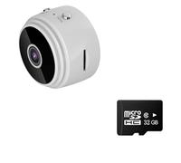 A9 Mini WiFi Camera 1080p Night Night Versione di rilevamento del movimento di movimento P2P. Camcorder Cam Video Voice Recorder Videoregistratore(White and 32g card)