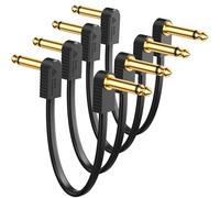 AA AUDIO ACCESSORY Cavi patch rinforzati in kevlar per chitarra, 5 cm, confezione da 4, costruiti per durare, schermati a quadristrato, placcati oro, cavi piatti per pedali BOSS, MXR, EBS, Behringer