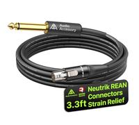 AA AUDIO ACCESSORY Neutrik REAN TA4F - Cavo per chitarra wireless Shure, 1 | Cavo connettore da mini XLR a 4 pin placcato oro dritto da 0,6 cm per sistemi di chitarra wireless Shure WA306