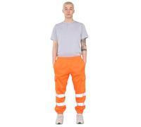 AA ESSENTAILS® - Pantaloni da lavoro da uomo, ad alta visibilità, in pile, catarifrangenti, ad alta visibilità, taglie S-5XL, Arancione, L