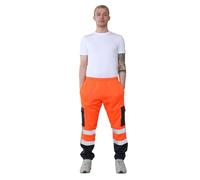 AA ESSENTAILS® - Pantaloni da lavoro da uomo, ad alta visibilità, in pile, catarifrangenti, ad alta visibilità, taglie S-5XL, Arancione-blu navy., 5XL