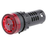 10 Pezzi Indicatore Led Rosso 12V AC/DC Buzzer Allarme Acustico Da Incasso Foro