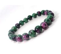 AAA++, braccialetto di perle di rubino in zoisite di qualità rara da 8 mm, braccialetto con pietre preziose naturali, unisex, bracciale elasticizzato con perline da 16,5 cm, codice: WAR2694, One Size,
