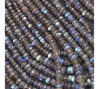 AAA+ Gemma di Labradorite 5mm-6mm Perline Rondelle Sfaccettate, Labradorite Blu Naturale di Fuoco Semi Preziose Perle Sfuse, Filo da 13 pollici
