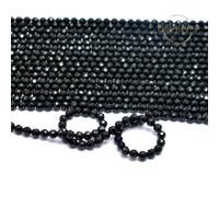 AAA++ Spinello Nero Naturale Micro Sfaccettato Forma Tonda Gemma 2MM 3MM Perl...