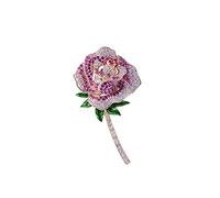 AAA Zircon Brooch Pin for Women's Flower Shape Pins Clothes Scarf Buckle Garment Accessories Fine Jewelry Gifts (Red)