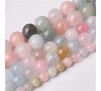 AAAAA - Perline in quarzo naturale topazio, perline di cristallo in pietra naturale, per la creazione di gioielli, collane fai da te, bracciali, pietre di morganite, 6 mm, da 59 a 63 pezzi