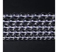 AAAAAAA, perle rotonde, trasparenti al quarzo bianco, distanziali sciolte, per braccialetti fai da te, energia cristallina, pietra curativa, 60 pezzi, 6 mm, 38,1 cm