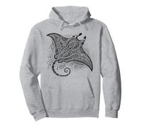aaaBlack And White Tribal Manta Ray - per i Fan di Manta Ray Felpa con Cappuccio