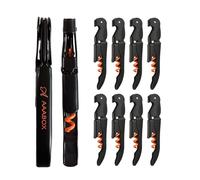 AAABOX 10 pezzi Set Cavatappi Professionale,3 in 1 Cavatappi Vino, Apribottiglie Vino,Cavatappi da Sommelier con Tagliacapsule（Arancione+Nero）