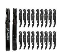 AAABOX 20 pezzi Set Cavatappi Professionale,3 in 1 Cavatappi Vino, Apribottiglie Vino,Cavatappi da Sommelier con Tagliacapsule（Nero）