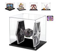 AAABOX 20x20x20cm Teca 3mm Spessore Acrilico Vetrina per Lego Creative Workbench 21265 Imperial Tie Fighter 75300 76247 31133 40613,Trasparente Antipolvere Scatola Espositiva per Figure