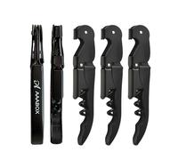 AAABOX 5 pezzi Set Cavatappi Professionale,3 in 1 Cavatappi Vino, Apribottiglie Vino,Cavatappi da Sommelier con Tagliacapsule（Nero）