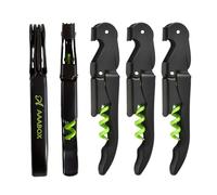 AAABOX 5 pezzi Set Cavatappi Professionale,3 in 1 Cavatappi Vino, Apribottiglie Vino,Cavatappi da Sommelier con Tagliacapsule（Verde+Nero）