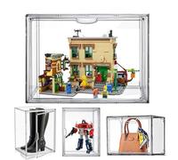 AAABOX Vetrina in Acrilica Scatola Espositiva Trasparente Grande per Collezionismo Lego,3 pezzi 40x25x30cm Vetrinetta Impilabile con Porte per Borse Bambole Modelli Auto Giocattoli,Autoassemblaggio