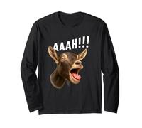 Aaah!! Funny Goat Halloween Farmer Goat Whisperer Farm Maglia a Manica
