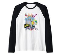 Aaahh!!! Real Monsters Group Trash Can Collage Cartoon Maglia con Maniche Raglan