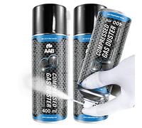 AAB Compressed Gas Duster 400ml - Congelante per Elettronica, Freddo Raffreddante, Ghiaccio Istantaneo, Gelo, Congelare a -50°C - Set di 2 Pezzi