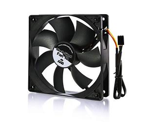 AAB Cooling Black Silent Fan 12 - una Silenziosa e Molto Efficiente Ventola PC 120mm | Raffreddamento PC | 12 Volt Accessori PC | 12V Ventilatore | 12cm | 3 Pin Case Fan | 115m3/h