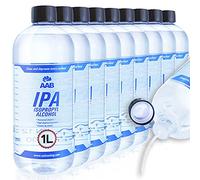 AAB IPA 1L - Set di 9 - Alcol Isopropilico Puro Super Efficace, Alcool Bianco Isopropilico, Facile da Usare, IPA Alcool, Makeup Remover, Buono Come Detergente per Ultrasuoni