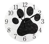 AABAO Zampe Di Gatto E Cane Orologio Da Parete Rotonda, Pittura A Olio Silenziosa Non Ticking per Camera Soggiorno Ufficio Scuola Home Decor