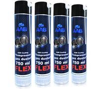 AABCOOLING Compressed Gas Duster FLEX 750ml - Set di 4 Pezzi - Aria Compressa Con un Tubo Flessibile, Accessori PC, Spray per Pulire PC, Pulizia Computer