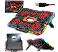 AABCOOLING EFFECTUM - Laptop Stand con 10 ventole, Base di raffreddamento PC Portatile fino a 17", Per gaming e ufficio, USB-C, Custodia RGB, 7 Altezze Regolabili, Supporto per Portatili da Gaming