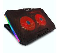 AABCOOLING Gemini - Base Portatile con 2 Ventole, Regolazione Dell'inclinazione e Retroilluminazione a LED Rossa | Raffreddamento Notebook | Ventola Per PC | Notebook Cooler | Base Laptop
