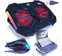 AABCOOLING MANTIS NOTEBOOK LAPTOP COOLER 2 X RED LED VENTOLA USB RGB LED 10-16"