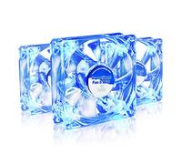 AABCOOLING Ventola Super Silenziosa 8 LED Blu - Molto Efficiente 80mm Ventola LED, Ventilatore Silenzioso, Ventola Aspirazione, 8cm, Ventola Raffreddamento PC - 3 Pezzi 13,9 dB(A)